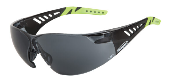Armour Safety Products Ltd. - Scope Biosphere Black /Lime Green Temple Smoke Lens
