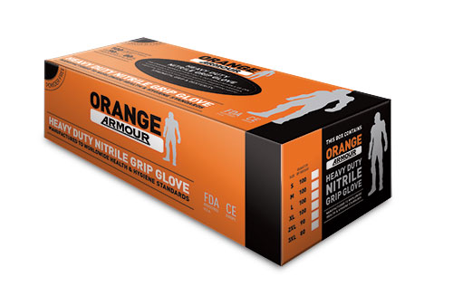 Armour Safety Products Ltd. - Orange Armour Heavy Duty Disposable Nitrile Glove