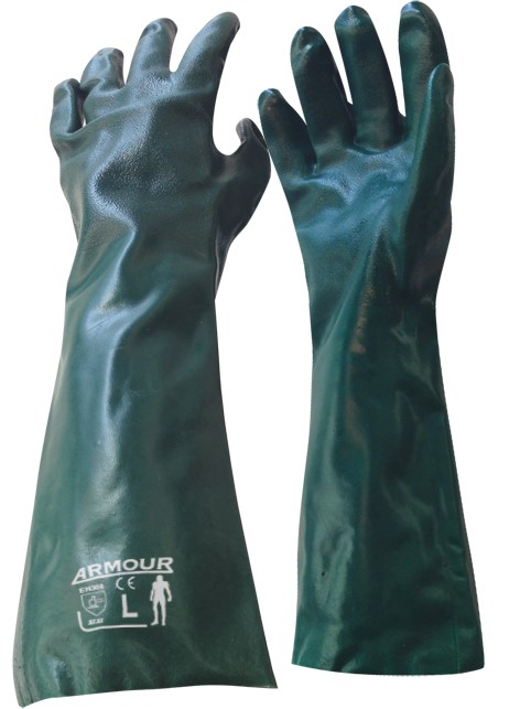 Armour Safety Products Ltd. - Armour Green PVC Chemical Gauntlet Glove – 45cm