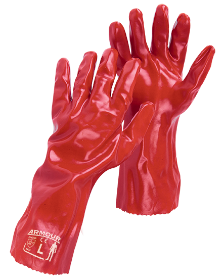 Armour Safety Products Ltd. - Armour Red PVC Gauntlet Glove – 35cm