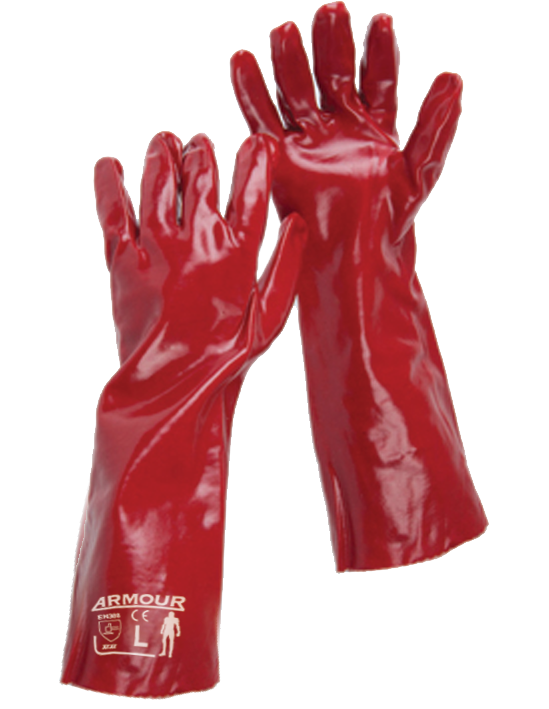 Armour Safety Products Ltd. - Armour Red PVC Gauntlet Glove – 45cm