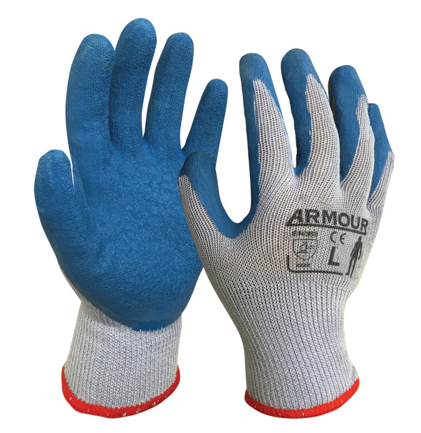 Armour Safety Products Ltd. - Armour Blue/Grey Latex Open Back Glove