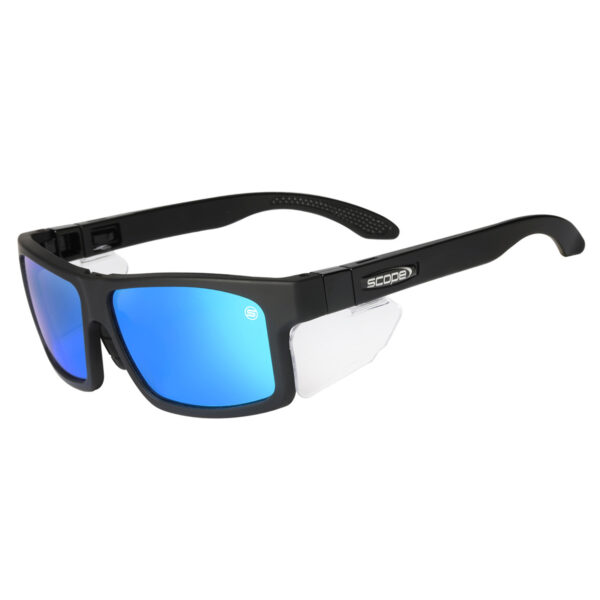Armour Safety Products Ltd. - Scope Cross Fit Frozen Blk Frame Sky Blue Mirror Lens/Inc Spare X-Fit Temples
