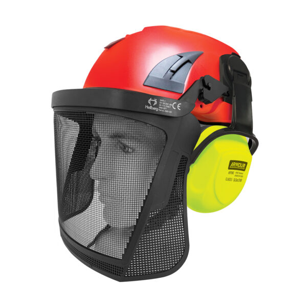 Armour Safety Products Ltd. - Armour | Hellberg Climbing Helmet Earmuff & Mesh Visor Kit – EN12492