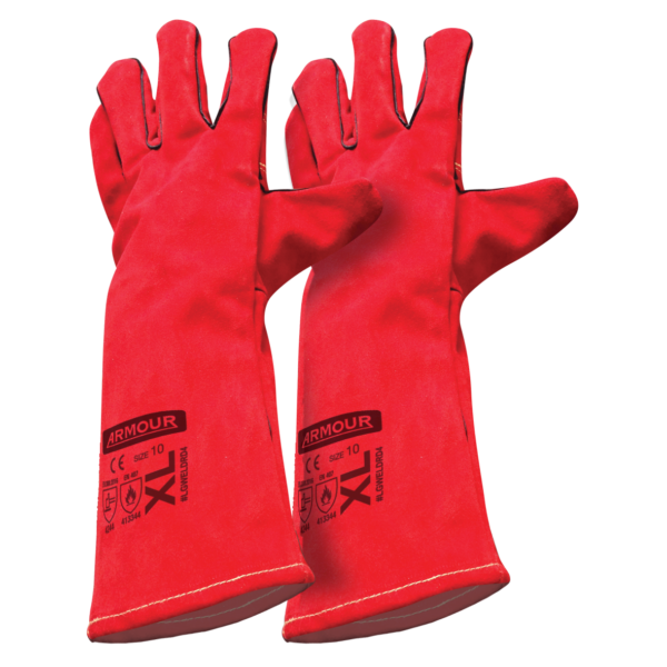 Armour Safety Products Ltd. - Armour Leather Red Welding Glove (Lefties) – 40cm